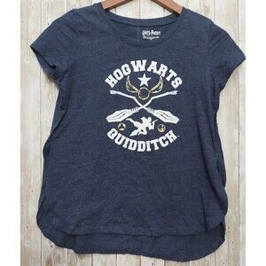 Harry Potter Hogwarts Quidditch T-Shirt With Open Bottom Blue Size Youth Large L